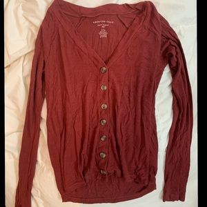 burgundy american eagle long sleeve